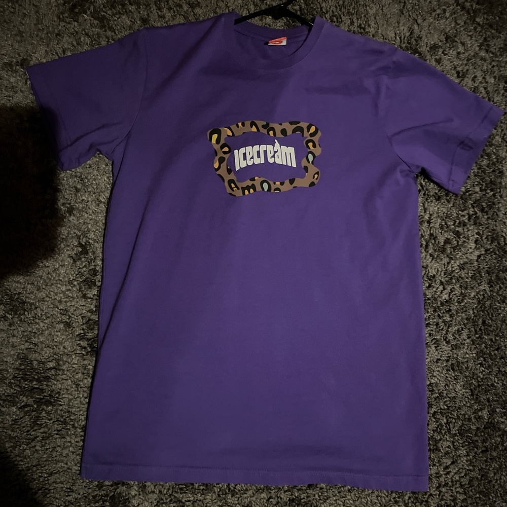 Icecream Purple Tee with Leopard Print